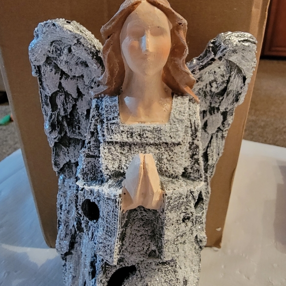 Cresent Angel Indoor Outdoor Light Statue Figurine New - Picture 3 of 8